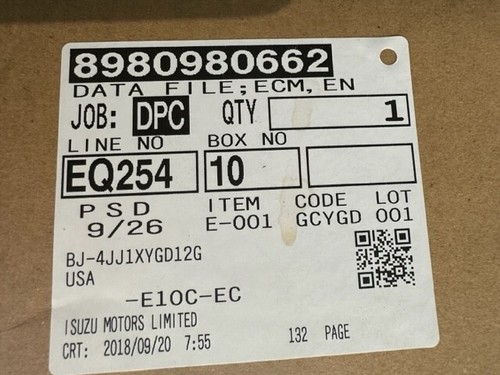 Transtron Control Module, ECM for Isuzu 4JJ1 Engine 8982027832, 8980980662 thumbnail 6