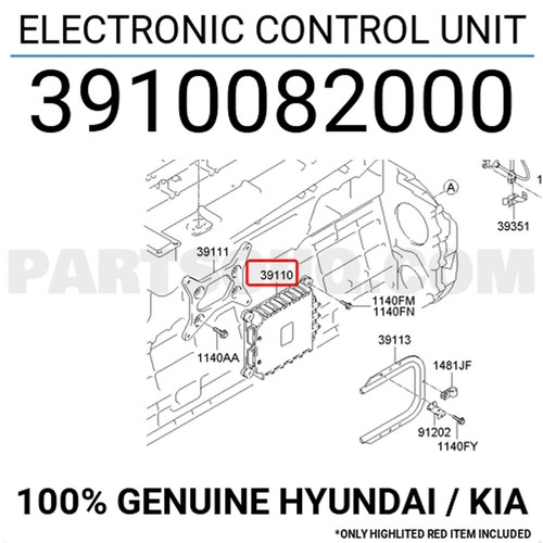 3910082000 Genuine OEM ECU Electronic Control Unit for Hyundai & Kia thumbnail 7